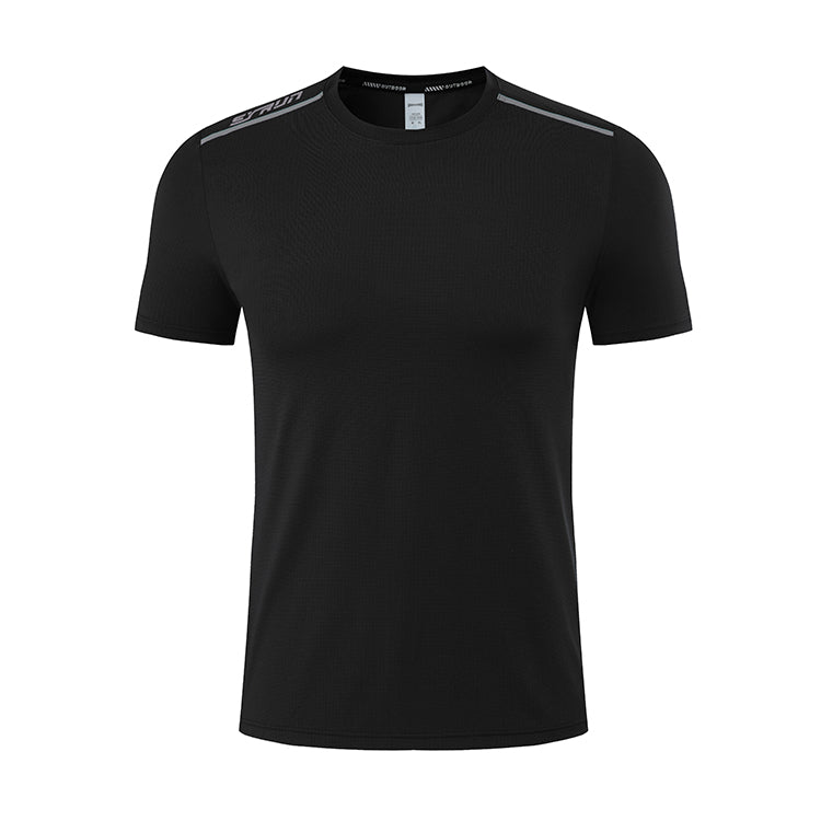 Men's Plain T Shirts Dry-Fit Tees is made from 91.5% polyester+8.5%spandex. Its breathable and durable, quick-dry and have great stretchable abilities giving you a comfortable and flexible feel. 